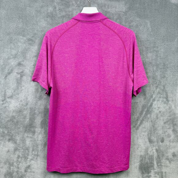 LULULEMON Metal Vent Tech Polo Seamless Lightweight Pink Clay Mens Sz XL - Picture 9 of 10